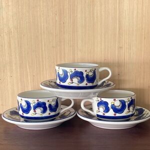 Vintage (80/90’s) Retired Olive Garden Buffalo 
Cup/Saucer Sets (3)